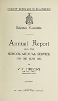 view [Report 1930] / School Medical Officer of Health, Blackburn County Borough.