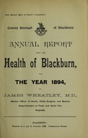 view [Report 1894] / Medical Officer of Health, Blackburn County Borough.