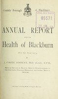 view [Report 1913] / Medical Officer of Health, Blackburn County Borough.