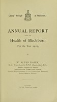 view [Report 1923] / Medical Officer of Health, Blackburn County Borough.