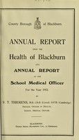 view [Report 1952] / Medical Officer of Health, Blackburn County Borough.