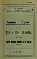 view [Report 1940] / Medical Officer of Health, Blaydon U.D.C.