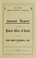 view [Report 1947] / Medical Officer of Health, Blaydon U.D.C.