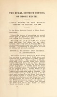 view [Report 1908] / Medical Officer of Health, Blore Heath R.D.C.