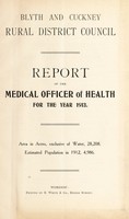 view [Report 1913] / Medical Officer of Health, Blyth & Cuckney R.D.C.