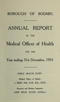 view [Report 1951] / Medical Officer of Health, Bodmin Borough.