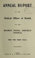 view [Report 1925] / Medical Officer of Health, Bodmin R.D.C.