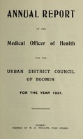 view [Report 1937] / Medical Officer of Health, Bodmin U.D.C.