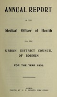 view [Report 1938] / Medical Officer of Health, Bodmin U.D.C.