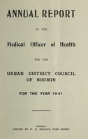 view [Report 1941] / Medical Officer of Health, Bodmin U.D.C.