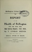 view [Report 1925] / Medical Officer of Health, Bollington U.D.C.