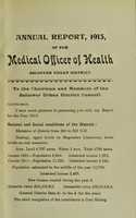 view [Report 1915] / Medical Officer of Health, Bolsover U.D.C.