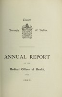 view [Report 1926] / Medical Officer of Health, Bolton County Borough.