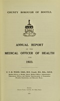 view [Report 1923] / Medical Officer of Health, Bootle County Borough.