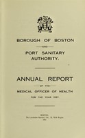 view [Report 1937] / Medical Officer of Health, Boston Borough and Port Health Authority.