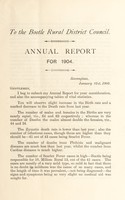 view [Report 1904] / Medical Officer of Health, Bourne R.D.C.