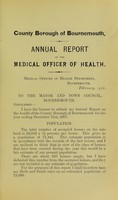 view [Report 1907] / Medical Officer of Health, Bournemouth County Borough.