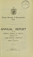 view [Report 1925] / Medical Officer of Health, Bournemouth County Borough.