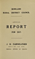 view [Report 1937] / Medical Officer of Health, Bowland R.D.C.