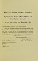 view [Report 1941] / Medical Officer of Health, Brackley R.D.C.