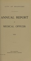 view [Report 1925] / Medical Officer of Health, Bradford City / County Borough.