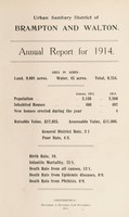 view [Report 1914] / Medical Officer of Health, Brampton & Walton Local Board U.D.C.