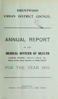 view [Report 1919] / Medical Officer of Health, Brentwood U.D.C.