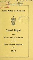 view [Report 1954] / Medical Officer of Health, Brentwood U.D.C.