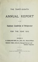 view [Report 1910] / Medical Officer of Health, Bridgwater Borough.