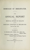 view [Report 1913] / Medical Officer of Health, Bridgwater Borough.