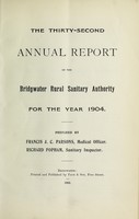 view [Report 1904] / Medical Officer of Health, Bridgwater R.D.C.
