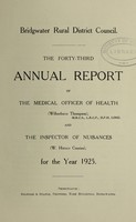 view [Report 1925] / Medical Officer of Health, Bridgwater R.D.C.