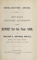 view [Report 1898] / Medical Officer of Health, Bridlington (Union) R.D.C.