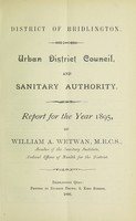 view [Report 1895] / Medical Officer of Health, Bridlington U.D.C. Borough.