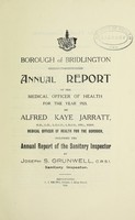 view [Report 1925] / Medical Officer of Health, Bridlington U.D.C. Borough.