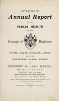 view [Report 1909] / Medical Officer of Health, Brighouse Borough.