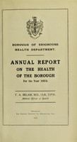 view [Report 1923] / Medical Officer of Health, Brighouse Borough.