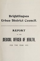 view [Report 1915] / Medical Officer of Health, Brightlingsea U.D.C.