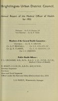 view [Report 1952] / Medical Officer of Health, Brightlingsea U.D.C.