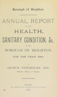 view [Report 1894] / Medical Officer of Health, Brighton County Borough.