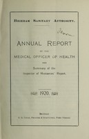 view [Report 1920] / Medical Officer of Health, Brixham U.D.C.
