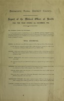 view [Report 1908] / Medical Officer of Health, Brixworth R.D.C.