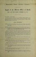 view [Report 1913] / Medical Officer of Health, Brixworth R.D.C.