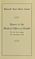 view [Report 1938] / Medical Officer of Health, Brixworth R.D.C.