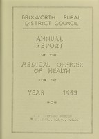 view [Report 1953] / Medical Officer of Health, Brixworth R.D.C.