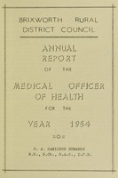 view [Report 1954] / Medical Officer of Health, Brixworth R.D.C.