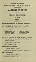 view [Report 1937] / Medical Officer of Health, Bromsgrove U.D.C.