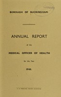 view [Report 1948] / Medical Officer of Health, Buckingham Borough.