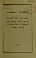 view [Report 1942] / Medical Officer of Health, Buckingham (Union) R.D.C.