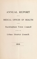 view [Report 1919] / Medical Officer of Health, Buckingham Town acting as U.D.C.